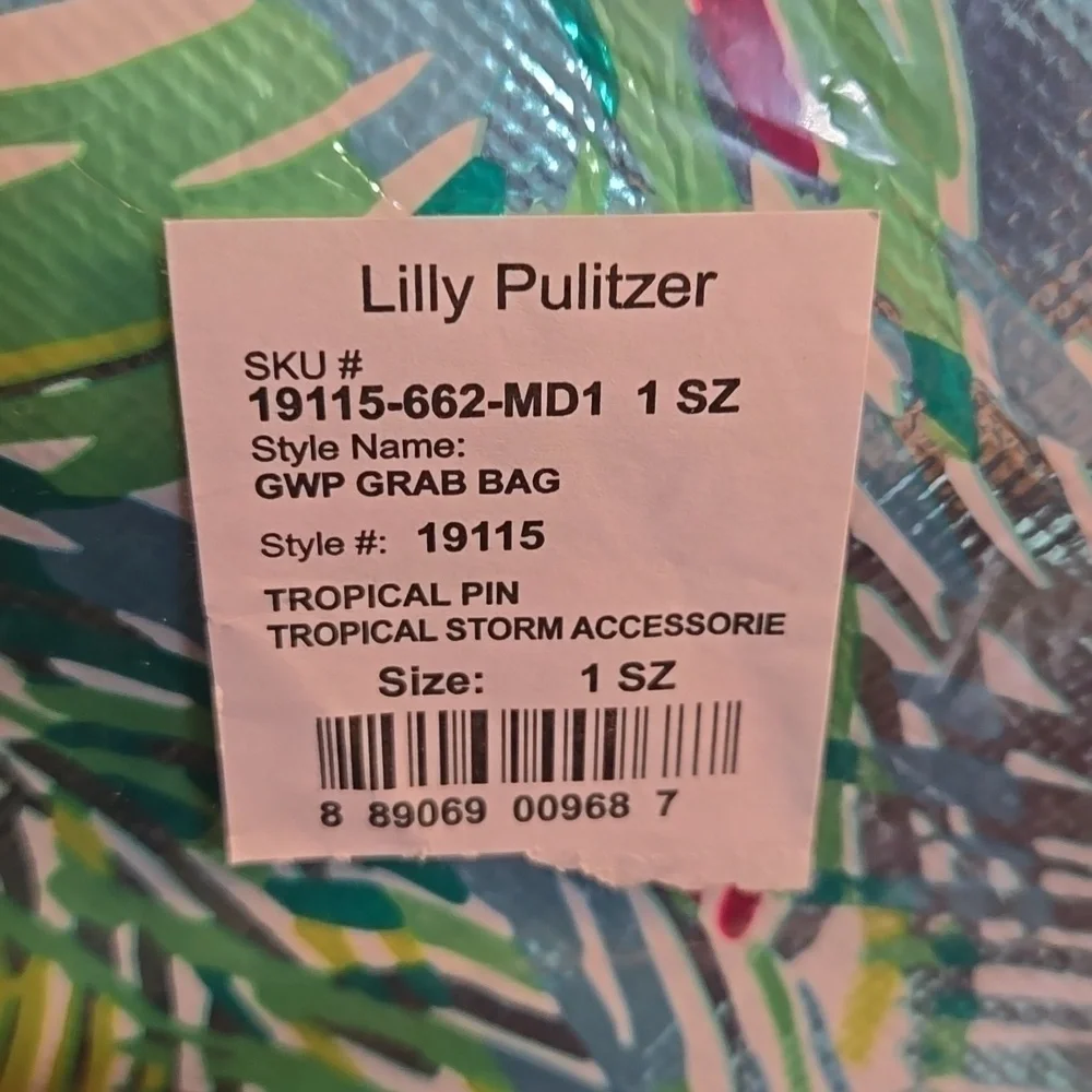 Lilly Pulitzer Pink Green Blue Lunch Tote Bag NWT Sealed - Picture 3 of 4